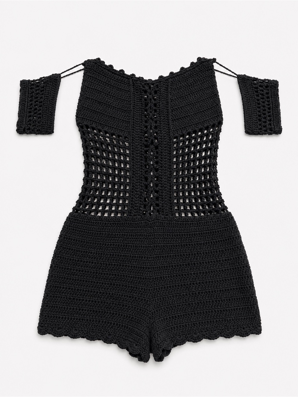 Fashion Nova Black Crochet One-Piece Romper for Kids